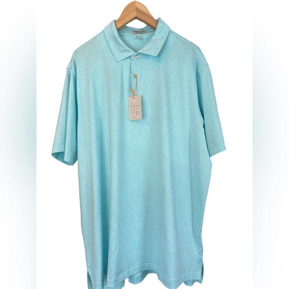 Peter Millar Other - NWT Peter MIllar Blue Printed Cocktail Grapes Golf 3 Button Polo Size XL